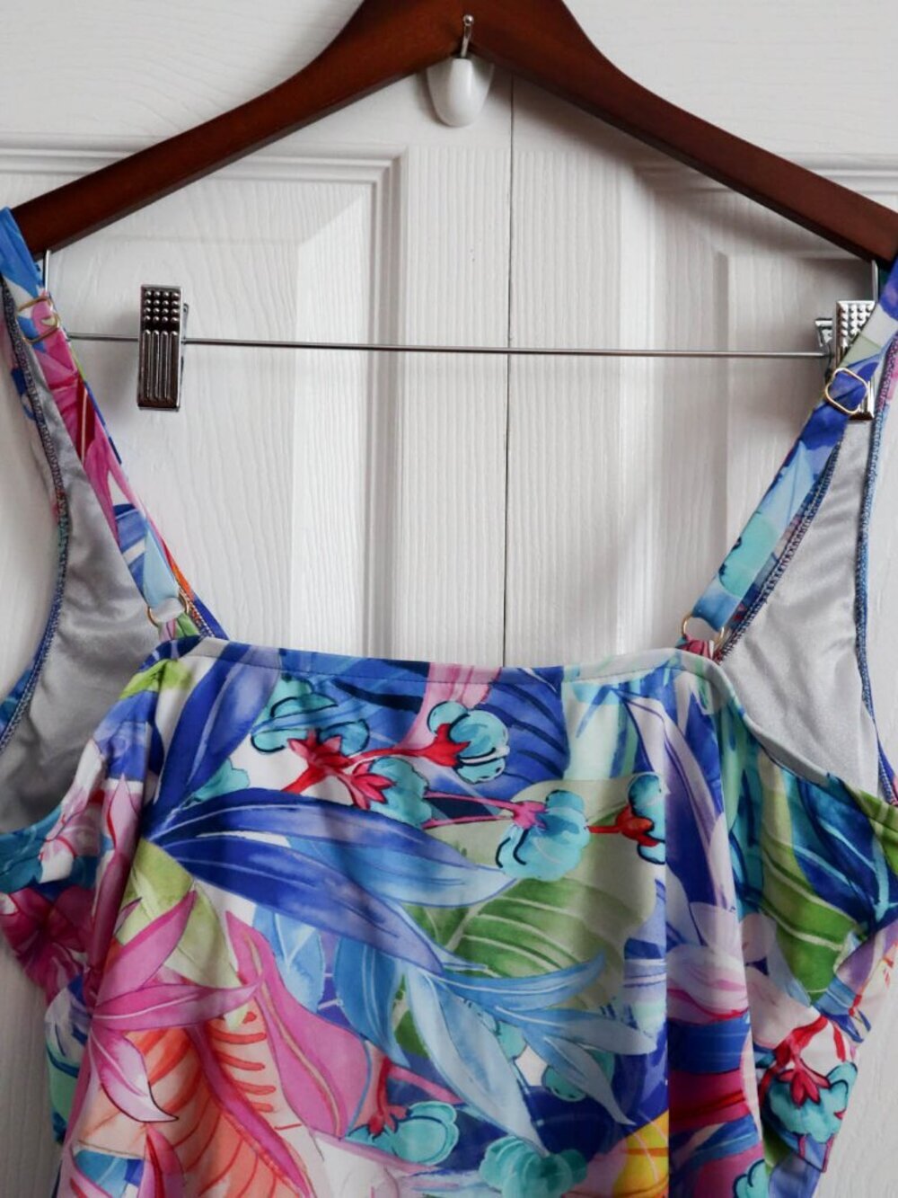 Maxine of Hollywood One Piece Swimsuit Bathing Suit Tropical Floral Sz 18 - Picture 5 of 7